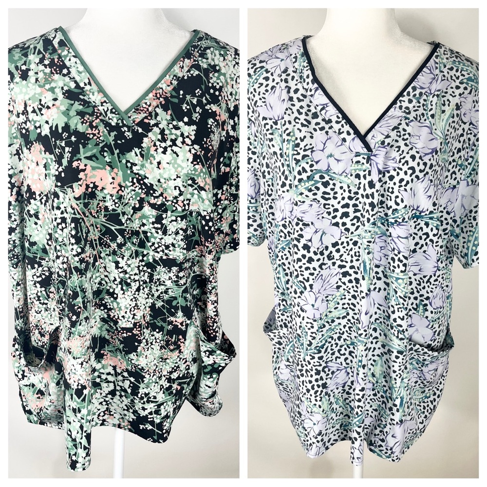 Two Healing Hands Amanda Scrub Tops Purple Label Size 3X